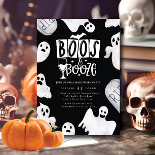Boozy Ghost Halloween fest-inbjudan Inbjudningar