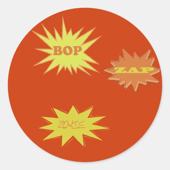 BOP ZAP ZOWIE RETRO RUNT KLISTERMÄRKE (Framsida)