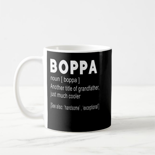 Boppa Definition Funny Gift for Grand Father Manar Kaffemugg (Vänster)