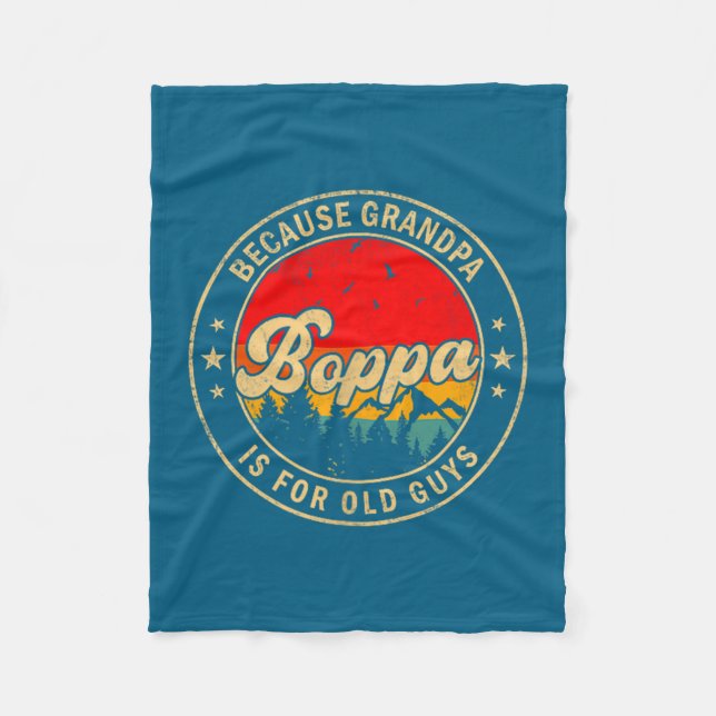 Boppa För att Farfar Gammal Retro Illustration Fleecefilt (Framsidan)