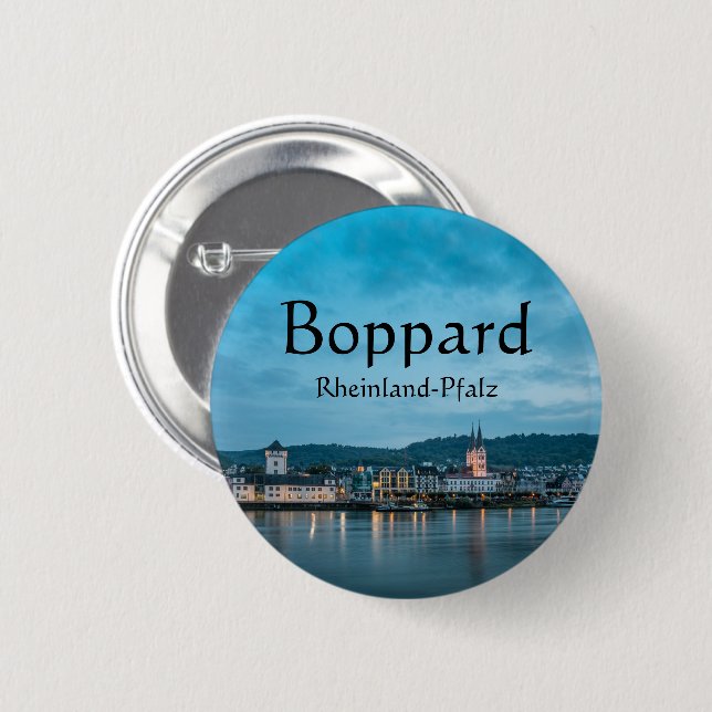 Boppard Tyskland Souvenir Knapp (Framsida & baksida)