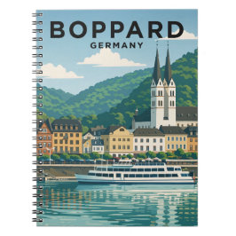Boppard Tyskland Vintage Reskonst Anteckningsbok
