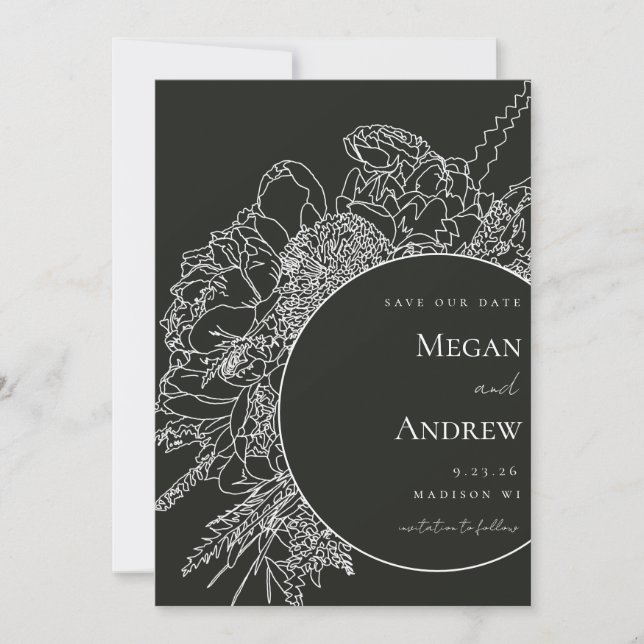 Boquet för modern Blommigt och Elegant Spara datum Inbjudningar (Framsida)