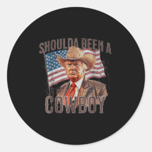 Bör ha varit en Cowboytrump 2024 4 juli U Runt Klistermärke