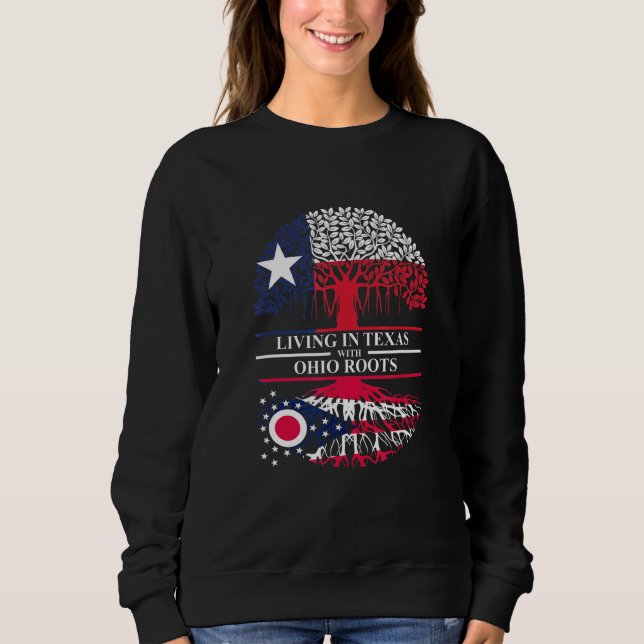 Bor i Texas med Ohio Roots Ancestry State T Shirt (Framsida)