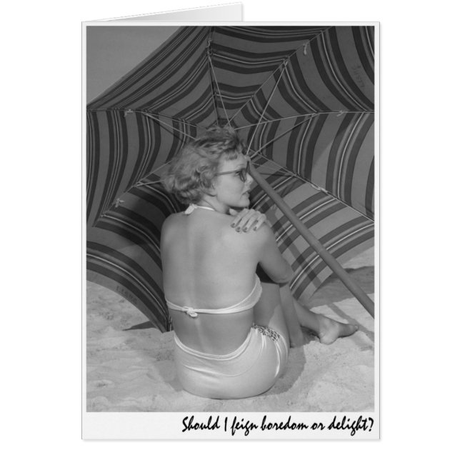 "Bör jag hitta på leda eller glädja? ", Hälsningskort (Framsidan)