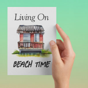 Bor på Beach Time Bara säger HEJ Vykort