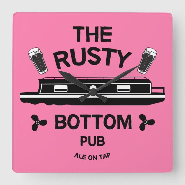 Bor på en smalbåt, brittiska kanaler fyrkantig klocka (Framsida)