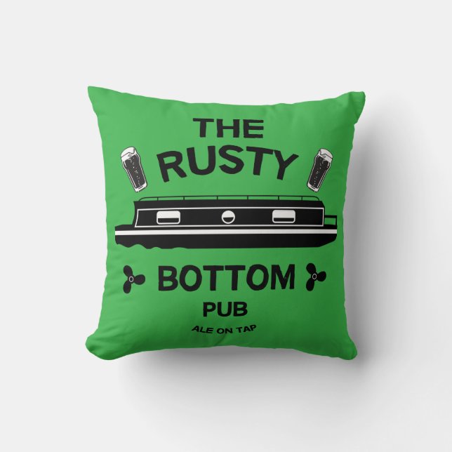 Bor på en smalbåt, brittiska kanaler kudde (Framsida)