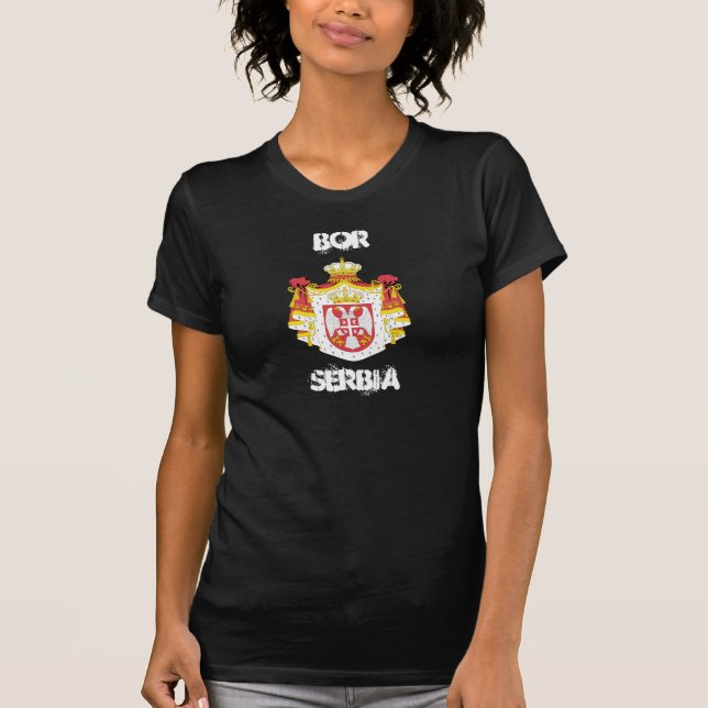Bor, Serbien med jackande av arm Tee Shirt (Framsida)