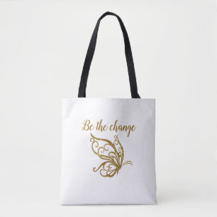 Bör vara en Guld-Butterfly-design Tygkasse
