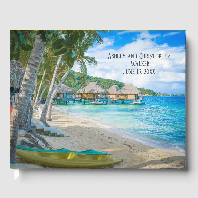 Bora Bora Beach House Bungalows Bröllop Guestbook Gästböcker (Framsida)