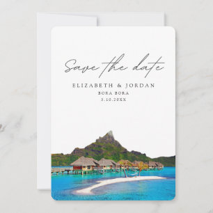 Bora Bora Bröllop spara datum Inbjudningar