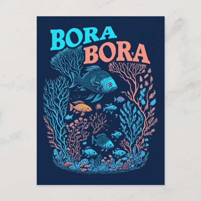Bora Bora Coral Reef Vykort (Framsida)