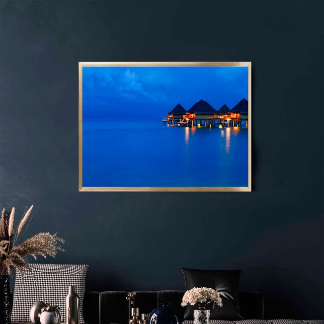 Bora Bora Fransk Polynesia Sunset Blue Timour Poster (Skapare uppladdad)