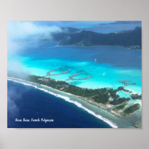 Bora Bora, Fransk Polynesien från Luft Poster