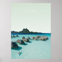 Bora Bora, Fransk Polynesien Travel Artwork