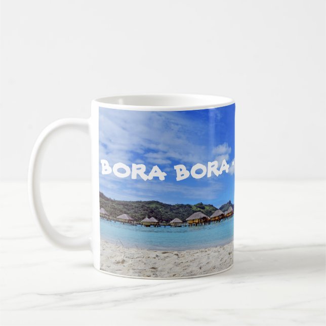 Bora Bora franska Polynesia Overwater bungalowmugg Kaffemugg (Vänster)