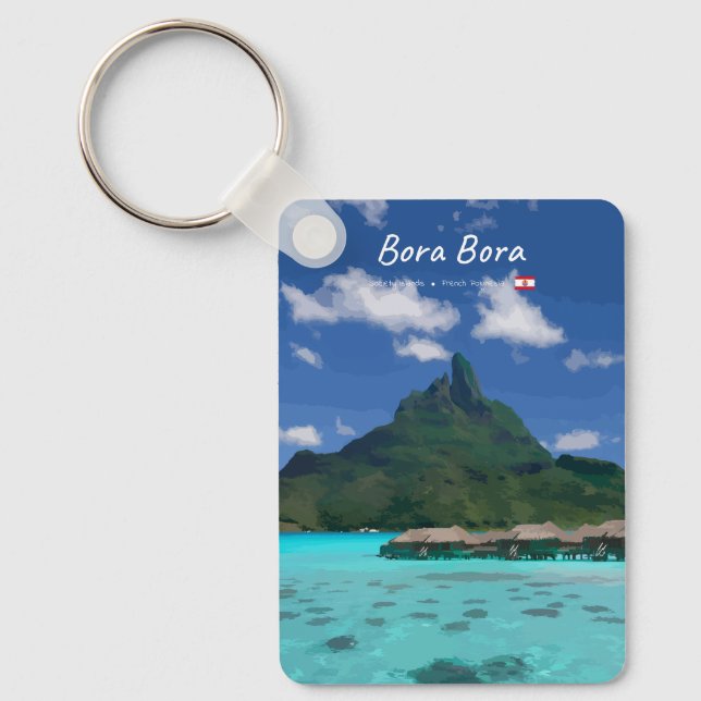 Bora Bora, Franska Polynesien - Klassiskt strandre Nyckelring (Framsida)