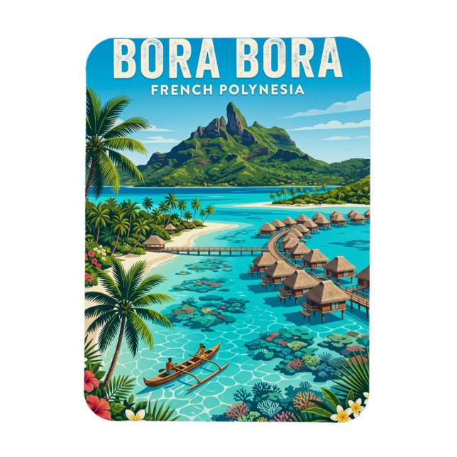 Bora Bora Franska Polynesien Magnet (Vertikal)