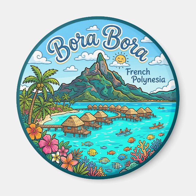 Bora Bora Franska Polynesien Magnet (Framsidan)