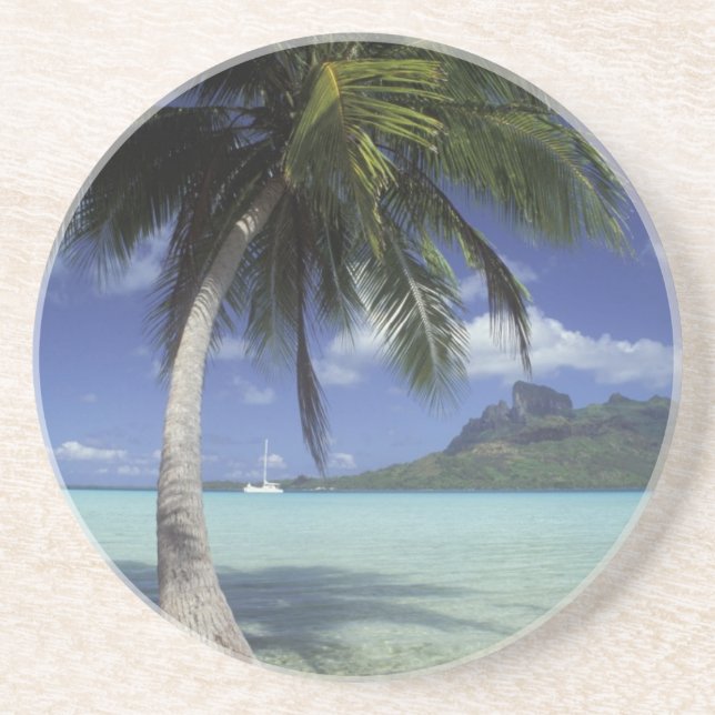 Bora Bora, Franska Polynesien Mt. Otemanu sedd Underlägg Sandsten (Framsidan)