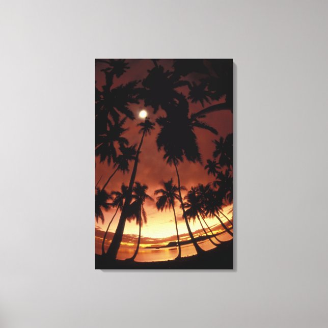 Bora Bora, Franska Polynesien Solnedgång genom Canvastryck (Framsida)