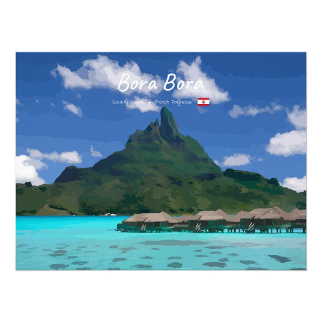 Bora Bora, Franska Polynesien - Strandresort Fototryck (Framsidan)