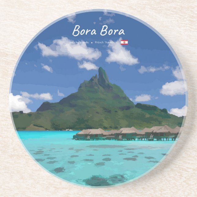 Bora Bora, Franska Polynesien - Strandresort Underlägg (Framsidan)