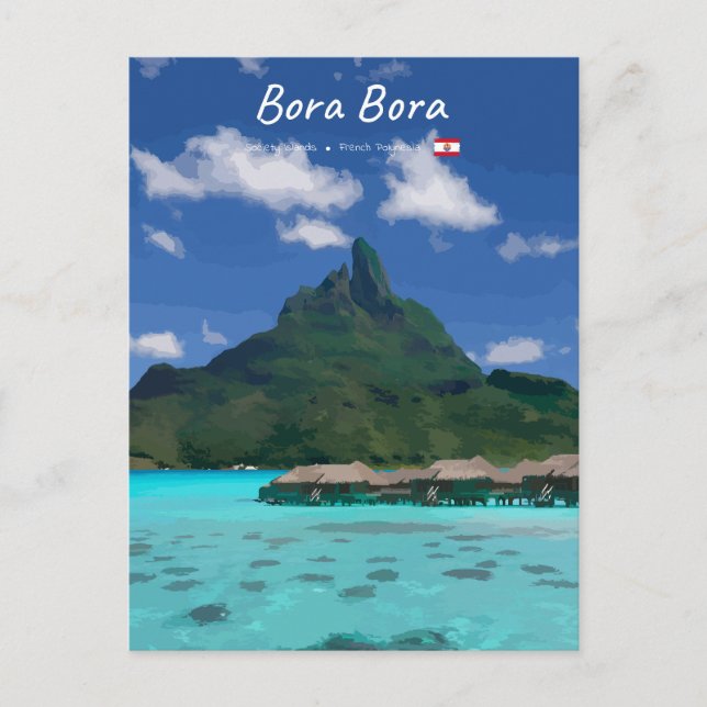 Bora Bora, Franska Polynesien - Strandresort Vykort (Framsida)