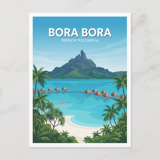 Bora Bora, Franska Polynesien Vaitape Vykort (Framsida)