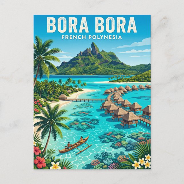 Bora Bora Franska Polynesien Vykort (Framsida)
