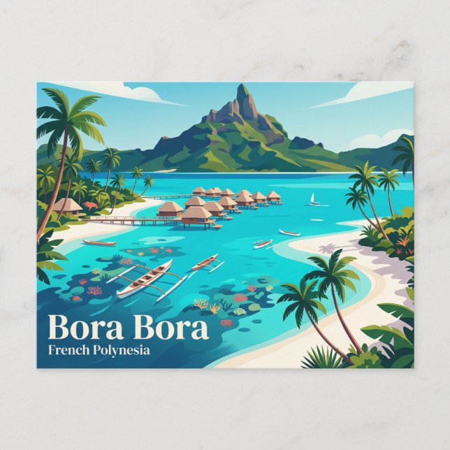 Bora Bora Franska Polynesien Vykort (Framsida)