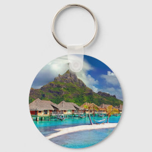 Bora Bora Karibiska ön Nyckelring