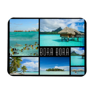 Bora Bora landskap collage reser fotoet Magnet