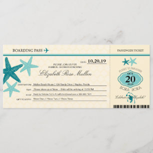 Bora Bora Möhippa Boarding Pass Inbjudningar