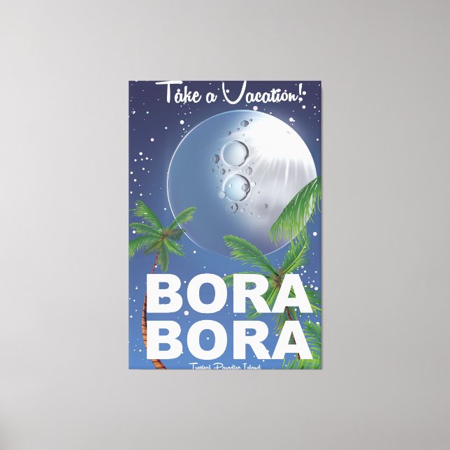 Bora Bora Moon Resemålning affisch Canvastryck (Framsida)