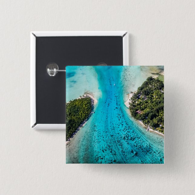 Bora Bora - Pathway till havet Knapp (Framsida & baksida)
