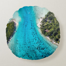 Bora Bora - Pathway till havet Rund Kudde