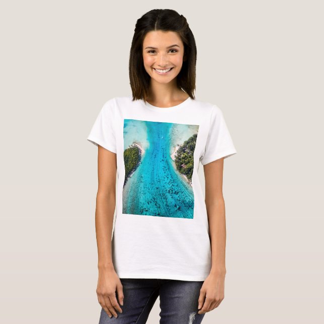 Bora Bora - Pathway till havet T Shirt (Hel framsida)