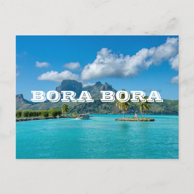 Bora Bora Polynesia Tropical Östrand Vykort (Framsida)