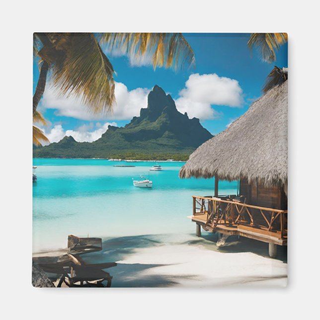 Bora Bora Postcard (2) Magnet (Framsidan)