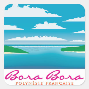 Bora Bora reef Fyrkantigt Klistermärke