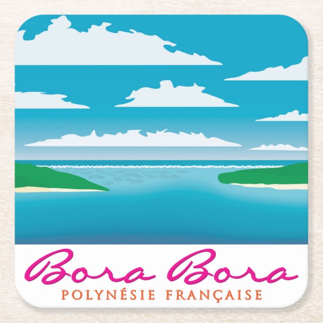 Bora Bora reef Underlägg Papper Kvadrat (Framsidan)