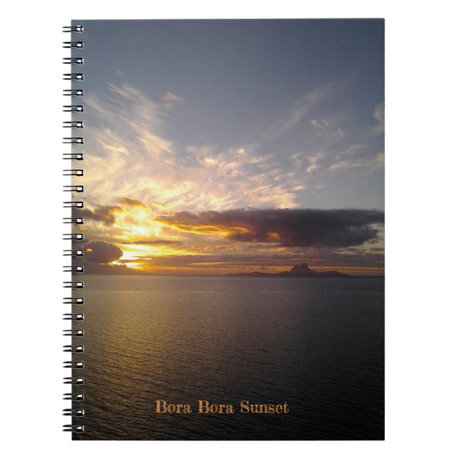 Bora Bora Sunset Notebook Anteckningsbok (Framsidan)
