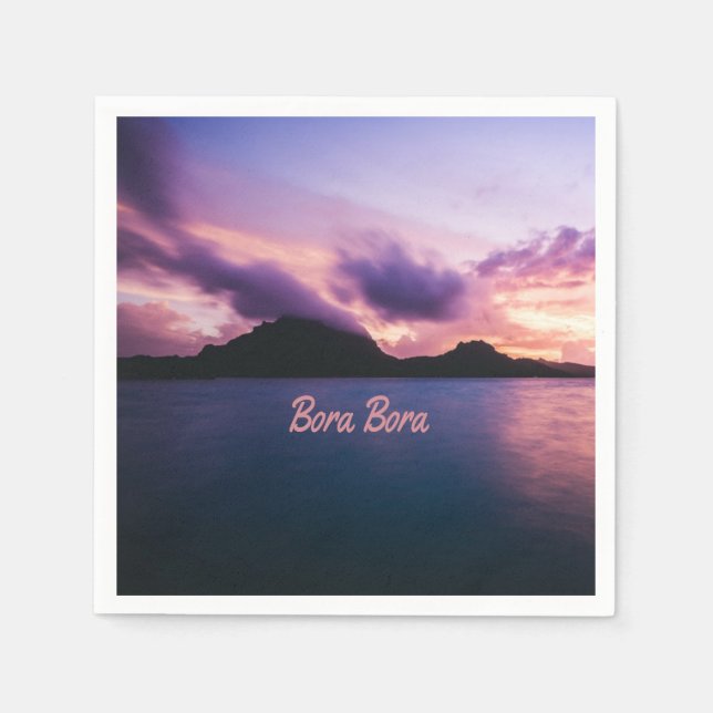 Bora Bora Suset Island Beach Pappersservett (Framsidan)