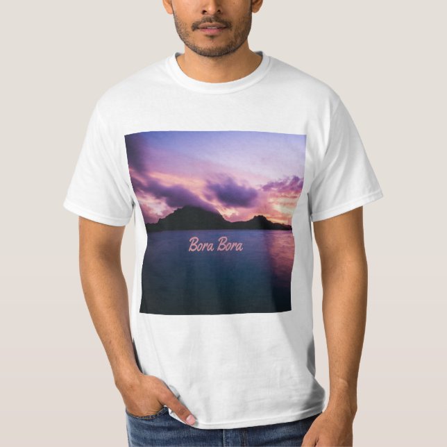Bora Bora Suset Island Beach T Shirt (Framsida)