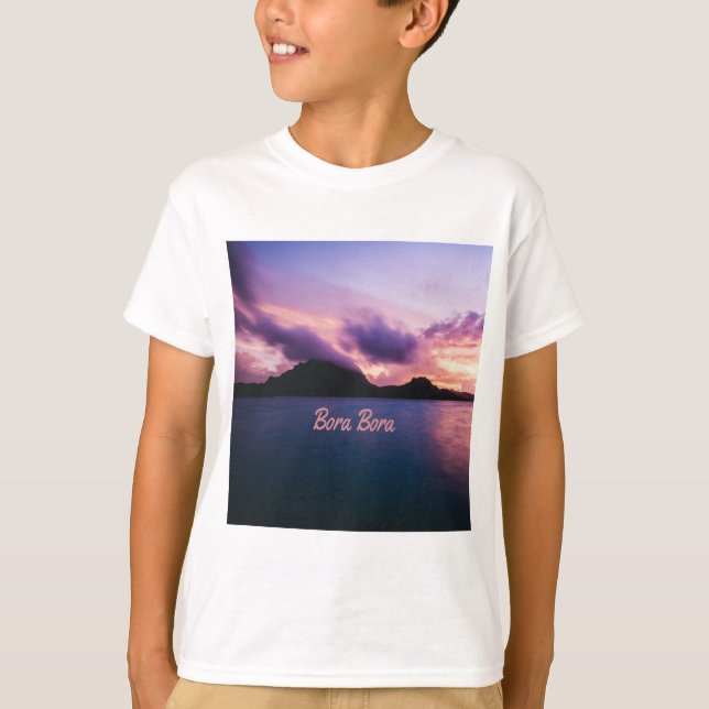 Bora Bora Suset Island Beach T Shirt (Framsida)