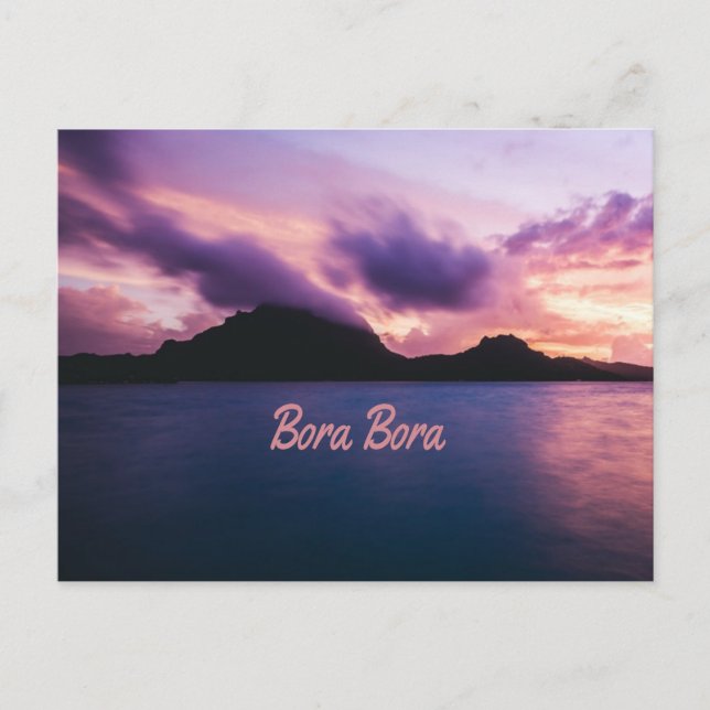 Bora Bora Suset Island Beach Vykort (Framsida)