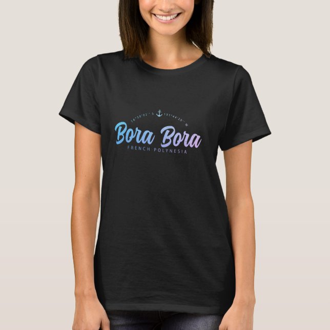 Bora Bora Tahiti Fransk Polynesia Sailing Nautical T Shirt (Framsida)